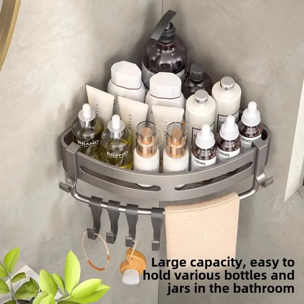 Bathroom Storage Rack Aluminum Wall Hanging Triangular Basket Shower Room