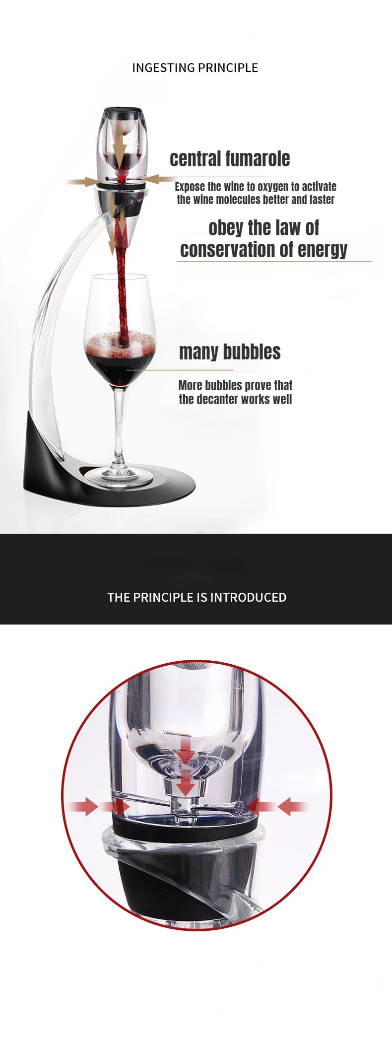 Professional Magic Red Wine Decanter Pourer with Filter Stand Quick Air Aerator Dispenser for Home Dining Bar Essential Set New