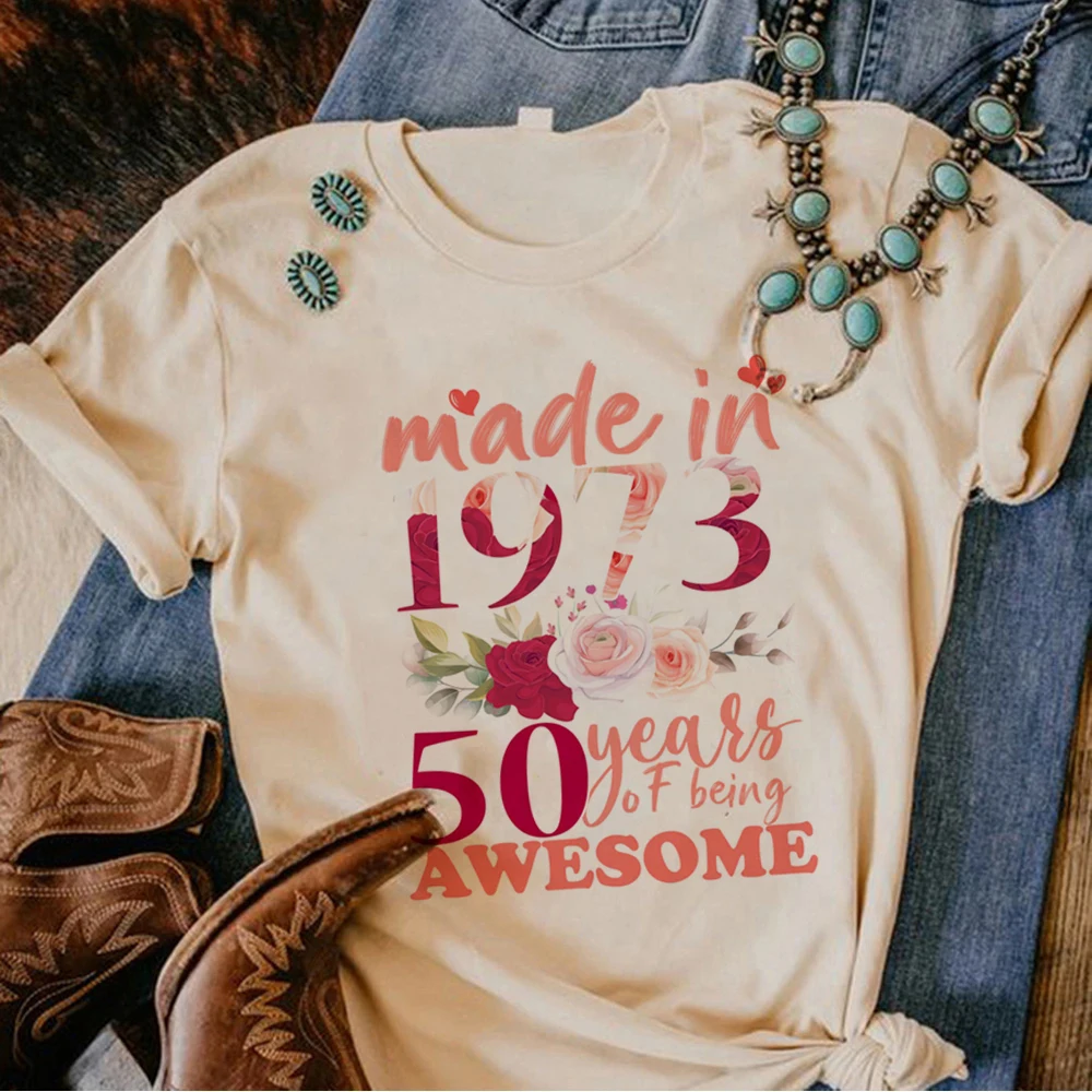 

50 Years Birthday Tee women streetwear harajuku manga t-shirts female graphic designer clothing