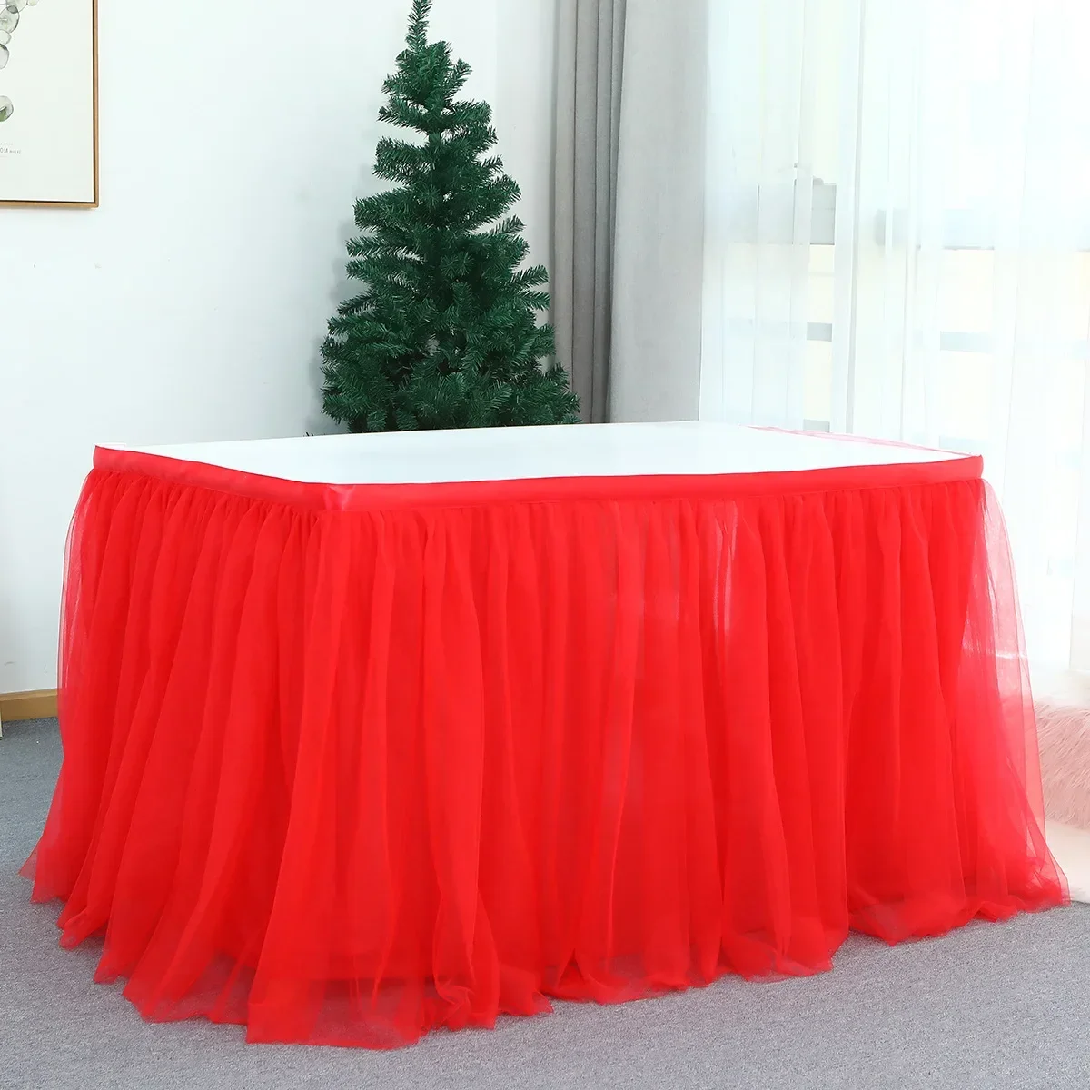 

Tulle Table Skirt Kids Festive Party Supplies Tablecloth for Birthday Halloween Banquet Wedding Table Cloth Fablic Decoration