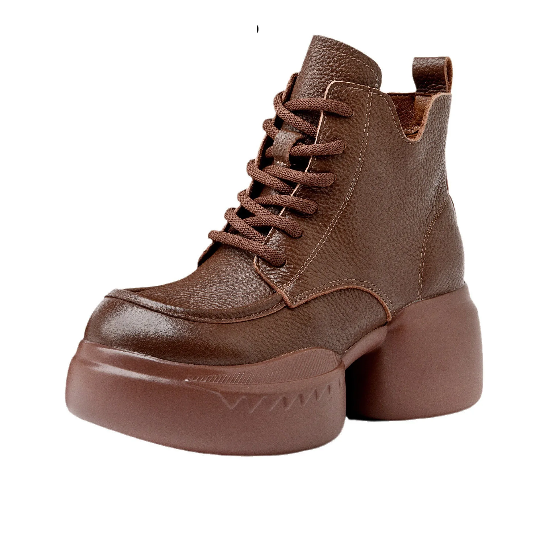 

Fujin 7cm Platform Wedge Autumn Booties Ethnic Rero Shoes Woman Cow Genuine Leather Ankle Boots Spring Cowgirl Flats Moccasins