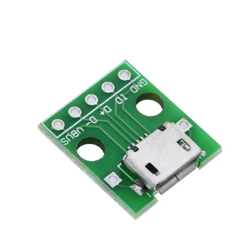 10-50개/몫 마이크로 USB-DIP 암 소켓 타입 B, 5핀 마이크로 USB, 표면 실장형 스루홀 어댑터 보드