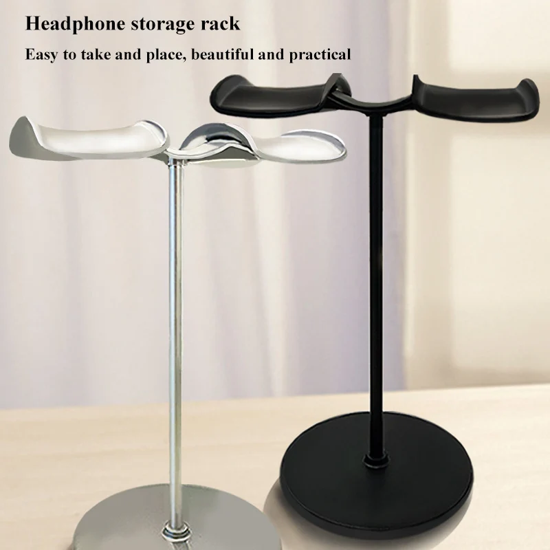 Universal Headphone Stand Detachable Headset Hanger Metal ABS Double Side Headphones Bracket Display Shelf with Anti-slip Pad