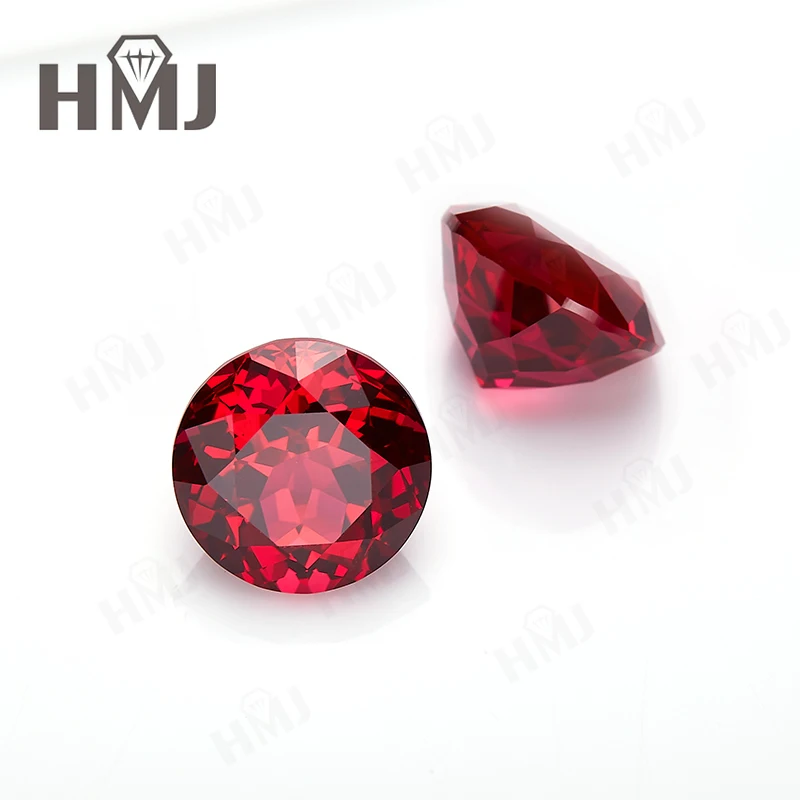 Laborgezüchtete Rubin-Edelsteine in Taubenblutrot, Runde Form, Wählbar, AGL-Zertifikat, Charms-Perlen für DIY-Hochzeits- und Brautschmuck – Detail 11