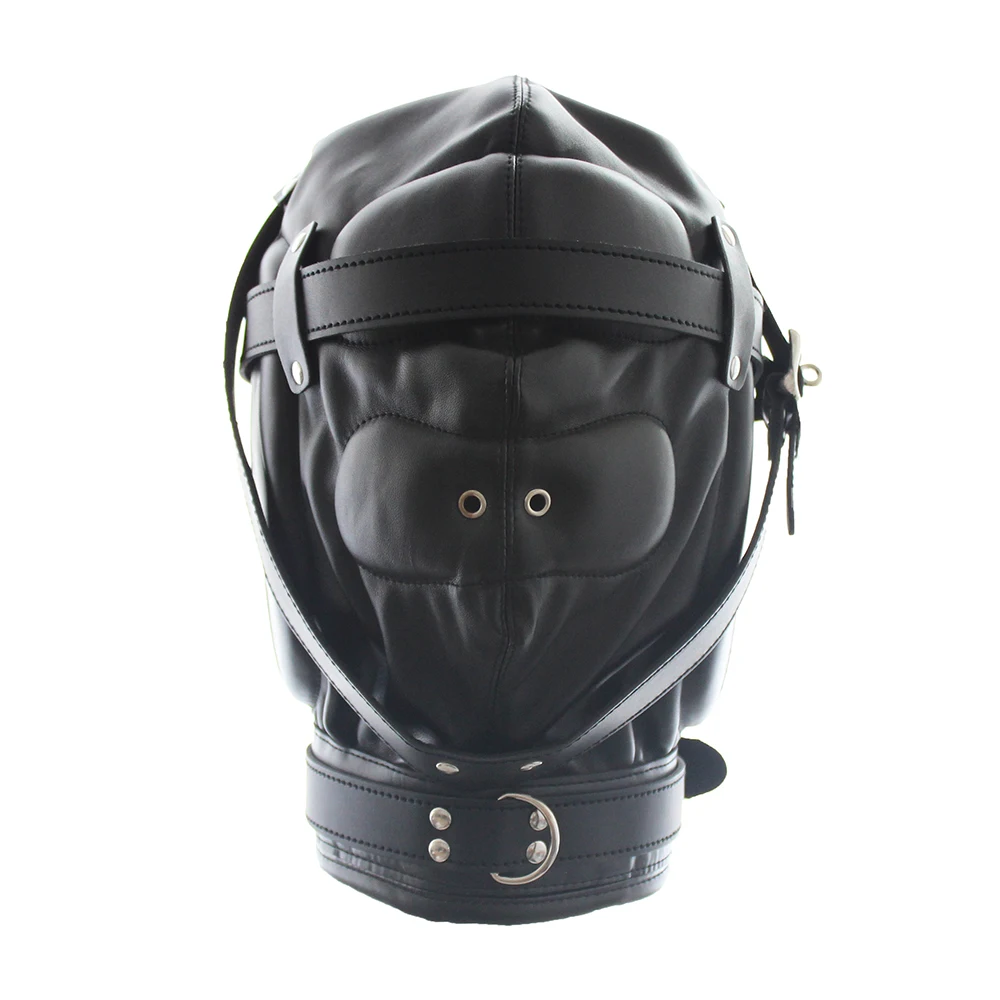 Cappuccio bdsm maschera bondage e kit di restrizione nero_voghion.com
