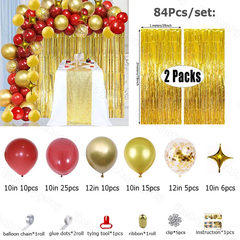 Kit arco palloncino bordeaux e oro Decorazioni per feste Set di ghirlande a  tema rosso scuro Palloncini per forniture per feste -  Italia