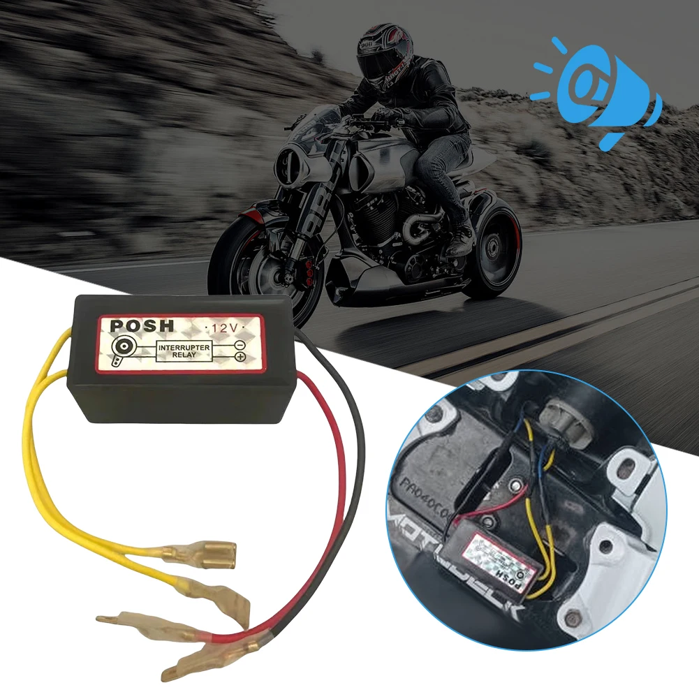 12V Horn Interrupter Relay Horn Auto Speaker Signal Relay Electric Snail Horn Relay for Motorcycle Electric Bike Horns