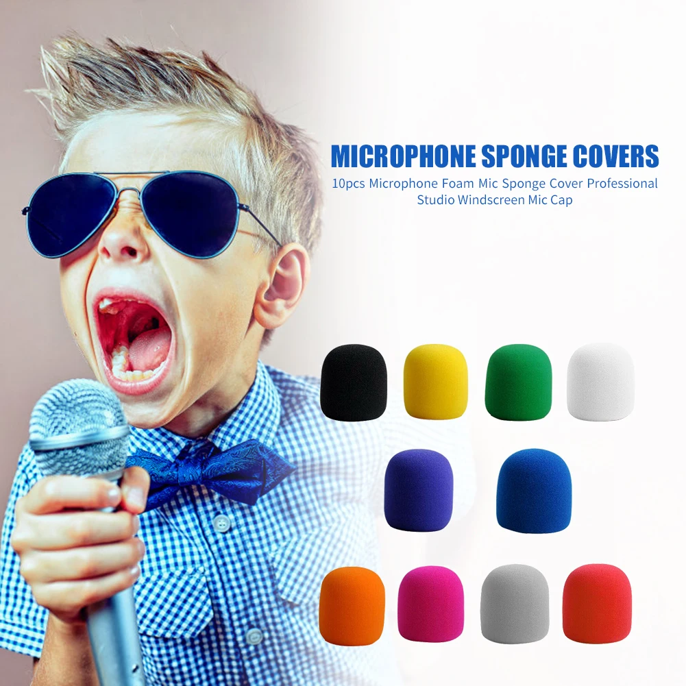 10Pcs Microphone Foam Cover Handheld Stage Windscreen Sponge Cover Foam Protective Cap for KTV DJ Mic Sleeve