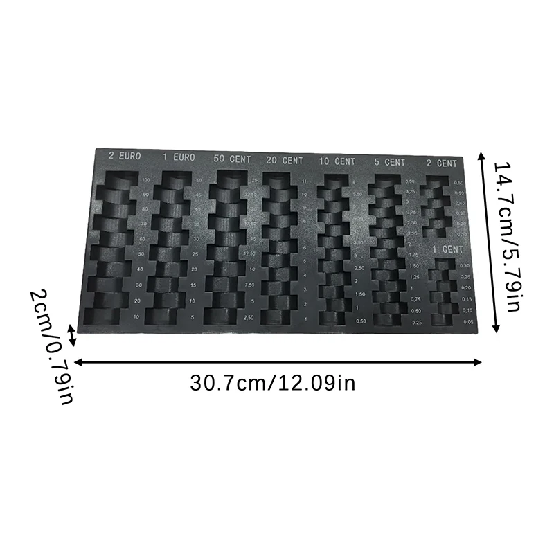Euro Storage Box Money Organizer Universal Black Money Storage Case Money Tray Gifts Money Dispenser Pocket Organizer 6