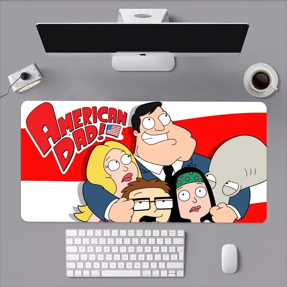 Cartoon A-American Dad Cool Mouse Pad Computer Laptop Gaming Office Wrist Guard Non Slip Keyboard Pad 6