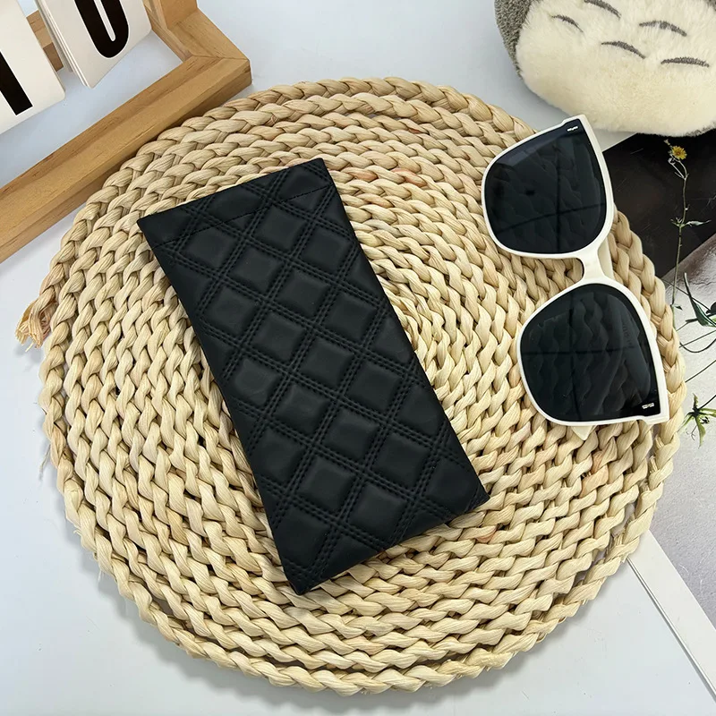 PU Leather Diamond Glasses Bag Automatic Closed Shades Protective Cover Eyewear Pouch Makeup Brush Waterproof Organiser