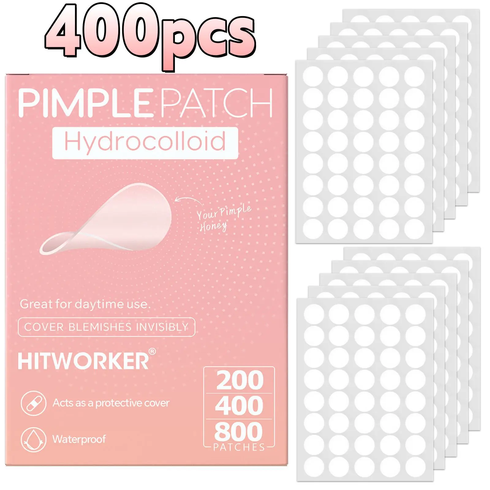 Hydrocolloid Acne Patches - Invisible Pimple Stickers with Salicylic Acid & Tea Tree Oil