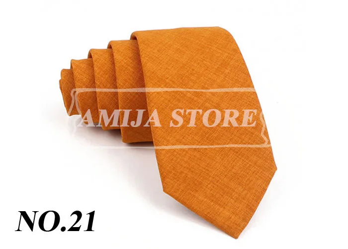 27 Farben feste Baumwolle Krawatte für Mann Hochzeit 6,5 cm dünne dunkelorange Koralle grün Krawatte Party Smoking Krawatte Geschenk Krawatte Zubehör – Detail 24