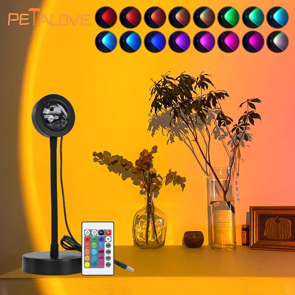 LED Sunset Lamp Nightlights USB Projector Birthday Party Decoration Mood Lights For Bedroom Living Room Wall Photography led light