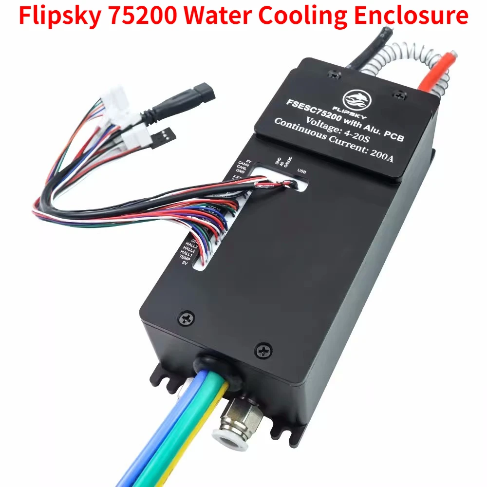 

Flipsky 75200 with Water Cooling Enclosure 84V 200A High Current W Aluminum PCB Based on VESC Fighting Robot Surfboard AGV Robot