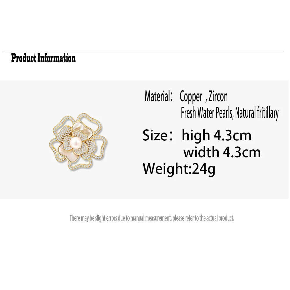 Rhinestones Pearl Brooches Pin for Women Flower Leaves Metal Pins Jewelry Decoration Elegant Crystal Brooch Garment Accessories