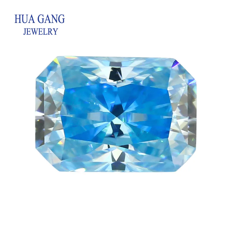 

Octagonal shape Sea blue Color Loose Moissanite Diamond Gemstones 0.5-7.0 CT Excellent Gem Stone Under Undefined Pass Tester