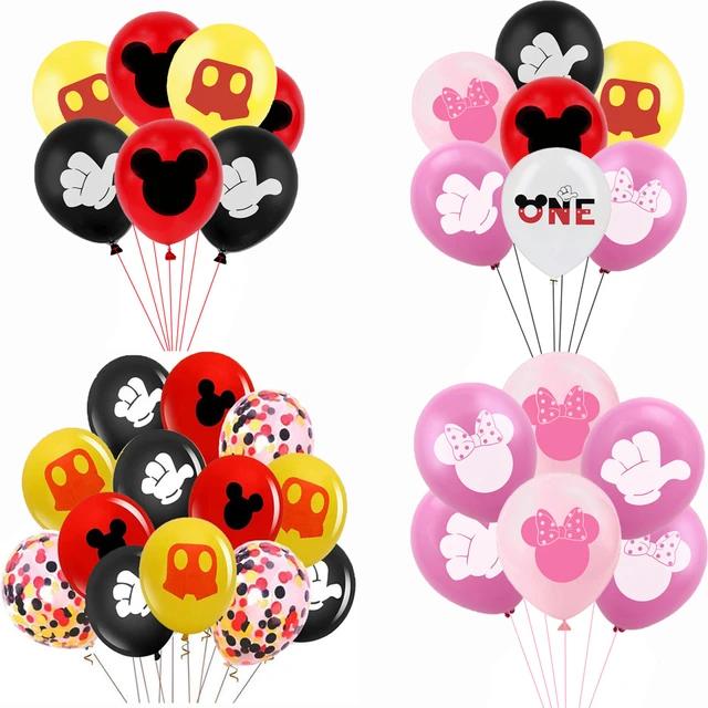 Set 12 Globos De Latex Minnie Mouse Roja