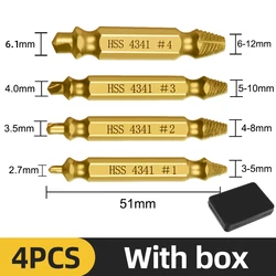 Damaged Screw and Bolt Extractor Set - Woodworking Removal Tools (Gold 4pcs with Box)