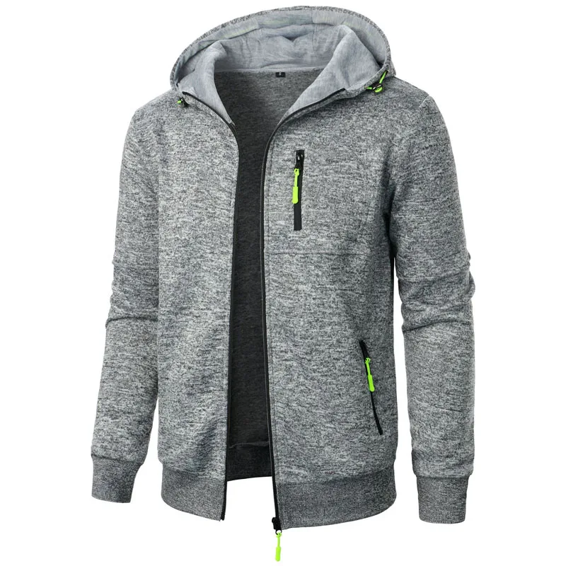 Men's Hoodies Spring Autumn Casual Solid Zip Up Hoodie Men Sweatshirts Long Sleeve Hooded Sweatshirt Zipper Cardigan Streetwear