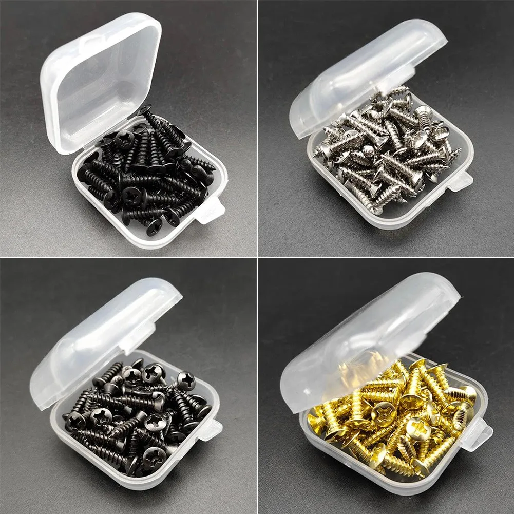 

50PCS Guitar Pickguard Scratchplate Screws With Box For ST Electric Guitar Bass Guitar Scratch Plates Cover Plates Back Plates