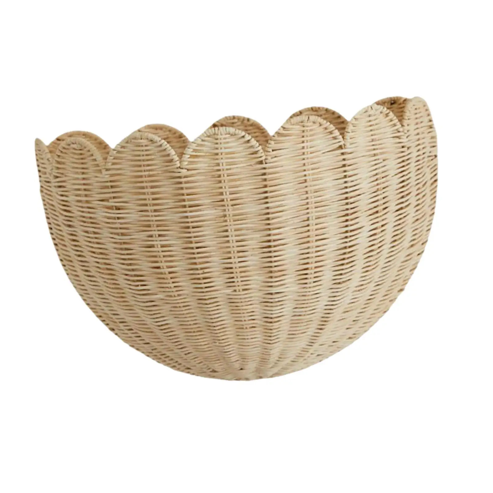 Woven Wall Hanging Basket Kitchen Imitation Rattan Decorative Magazines Storage for Planter Bathroom Towels Balcony Restaurant