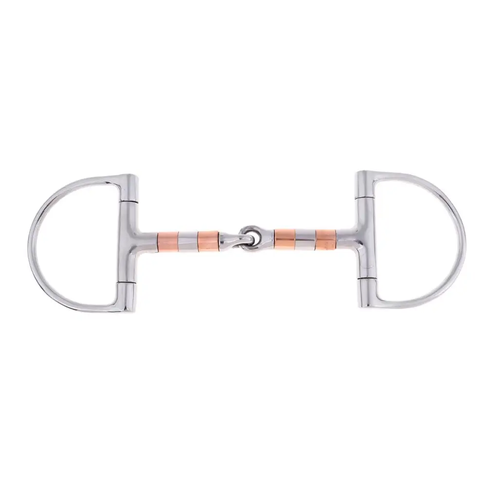D Snaffle Equestrian Copper Roller Jointed Bit Horse Riding Equipment