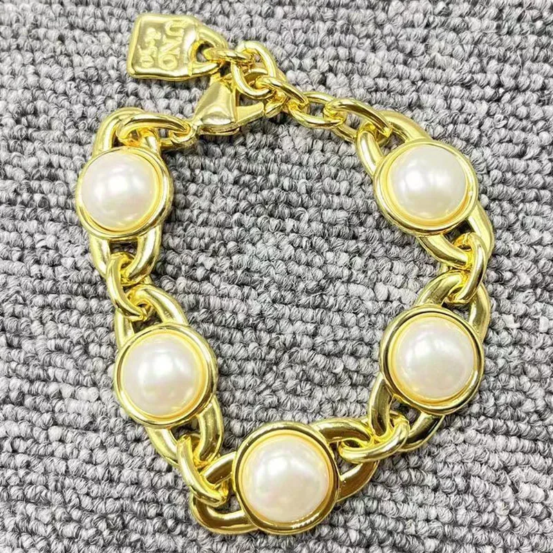 

2022 New UNOde50 Fashion Electroplating 925 Trend 14K Luxury Pearl Bracelet Holiday Jewelry Gifts