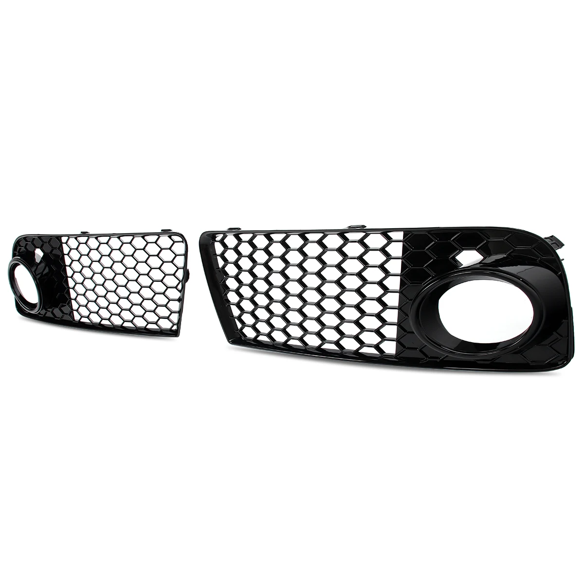 Honeycomb Front Fog Light Grille Bezel for Audi TT Coupe Convertible 2011 2012 2013 2014 Gloss Black Fog Lamp Grille Mesh