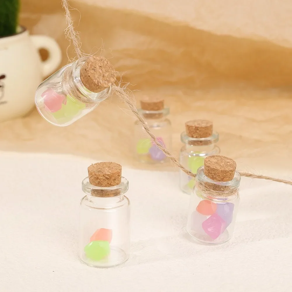 100/10Pcs Mini Glass Bottles with Cork DIY Transparent Empty Wishing Message Bottle Christmas Wedding Party Decor Accessories