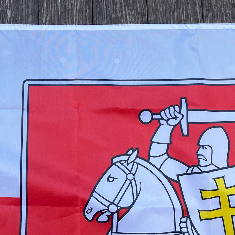 Bandiera Cavaliere Bianco Bielorussia - 90x150cm In Poliestere Per Esterno - Foto 6