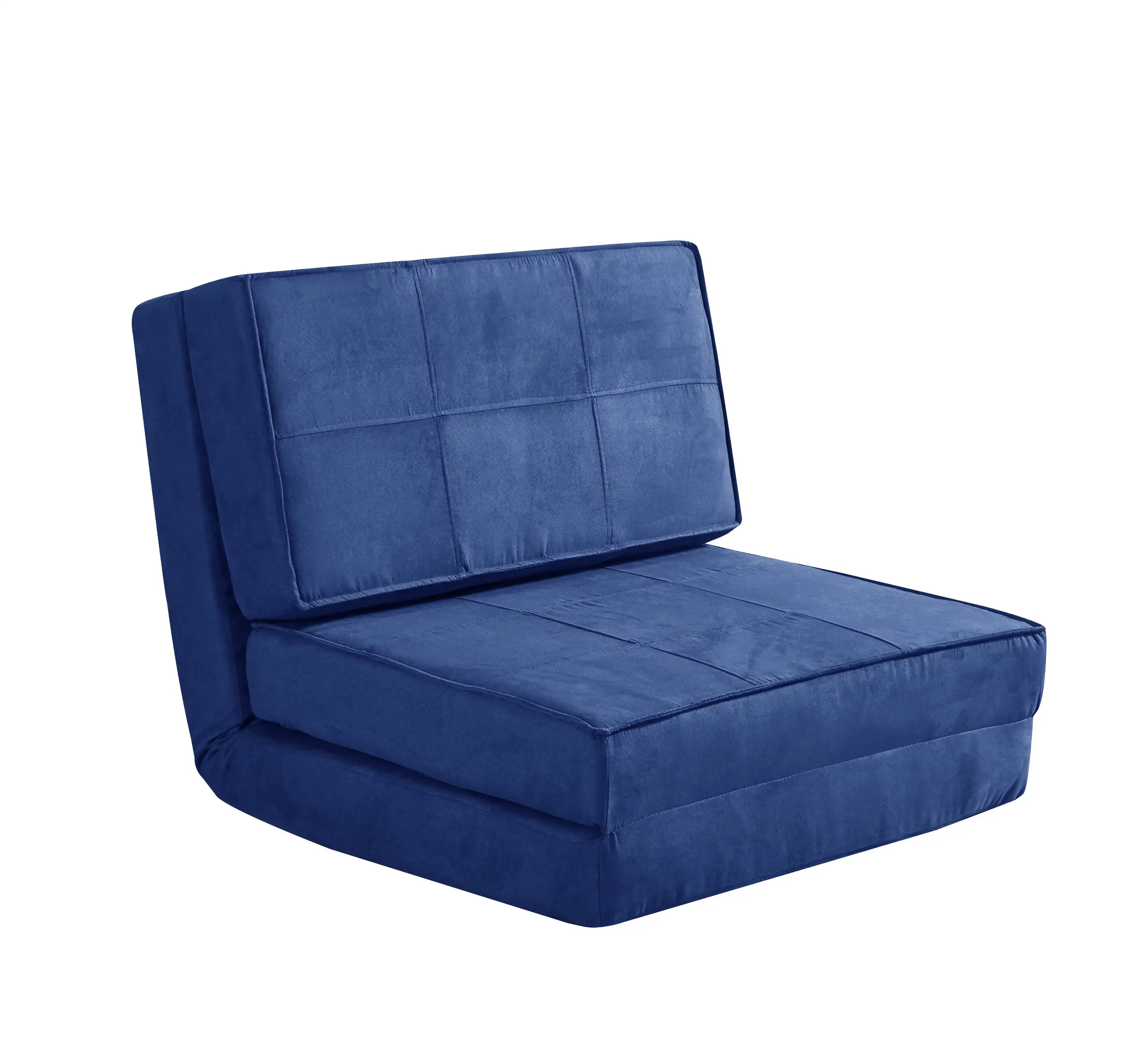 

Your Zone Ultra Soft Suede 3 Position Convertible Flip Lounge Chair, Blue