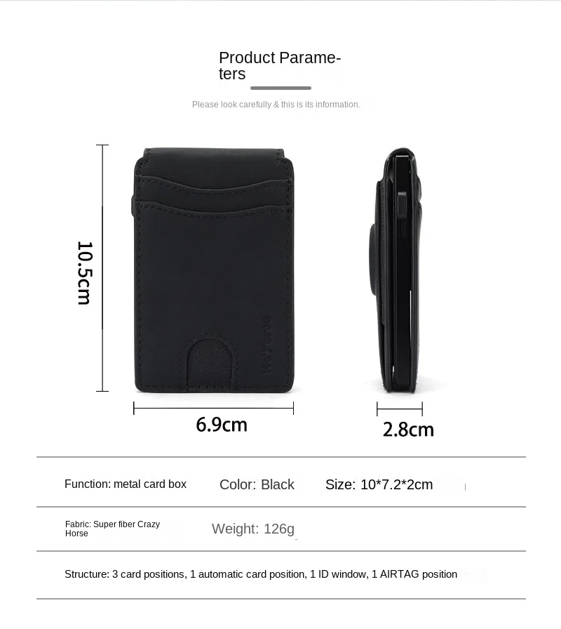 Slim Blocking For Airtag Wallet with Credit Card Holder Genuine Leather Ultra-thin Money Purse Fashion Cardholder Bag