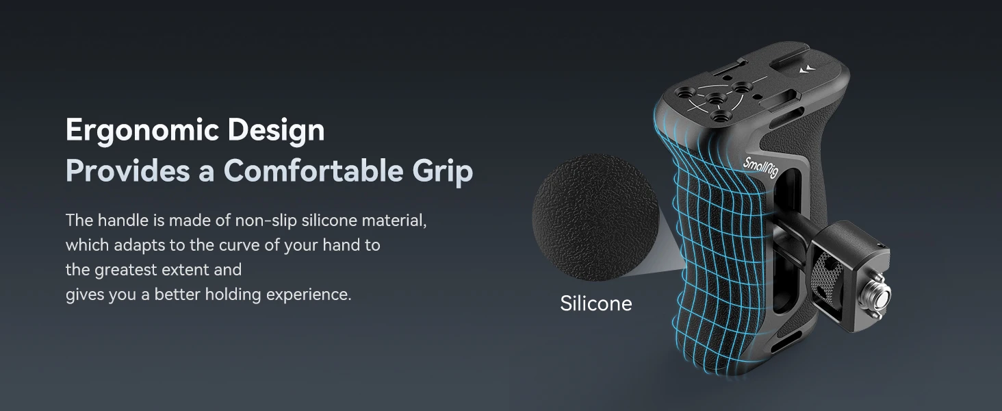 SmallRig Seitengriff mit Zwei-in-Eins-Positionierungsschraube 1/4" und 3/8", universeller Kamerakäfig-Handgriff für Sony für Canon für Niko 4346 – Detail 5