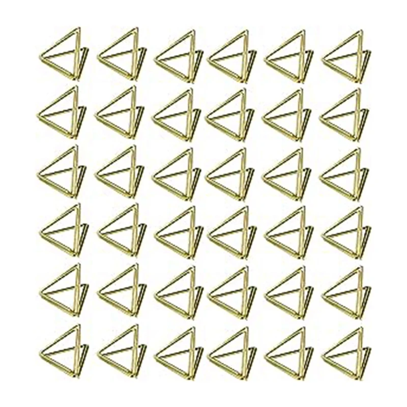 

100 Pieces Table Card Holder Triangle Card Holder Mini Metal Picture Table Number Holder Wedding Card Holder Seat Holder Durable