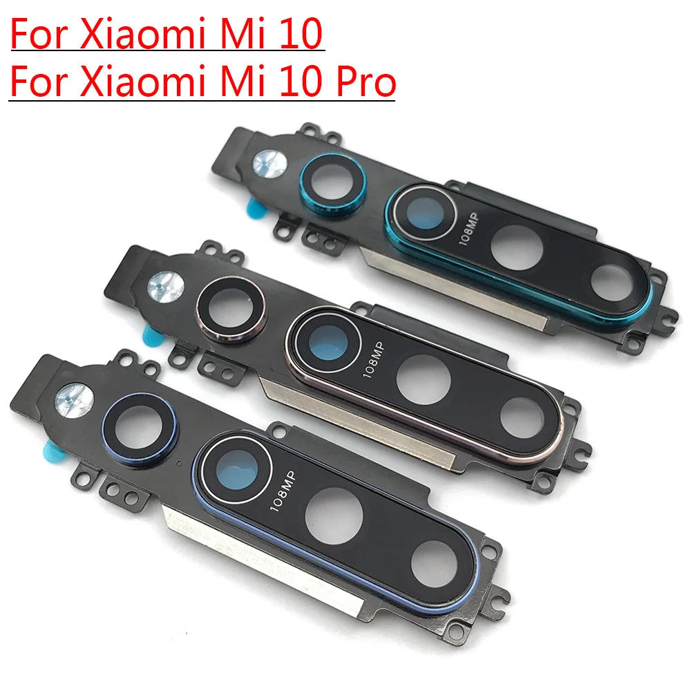 

20PCS Lots For Xiaomi Mi 10 Pro Mi10 Back Camera Lens Glass Housing Back Cover With Metal Frame Holder Replacement Repair Parts