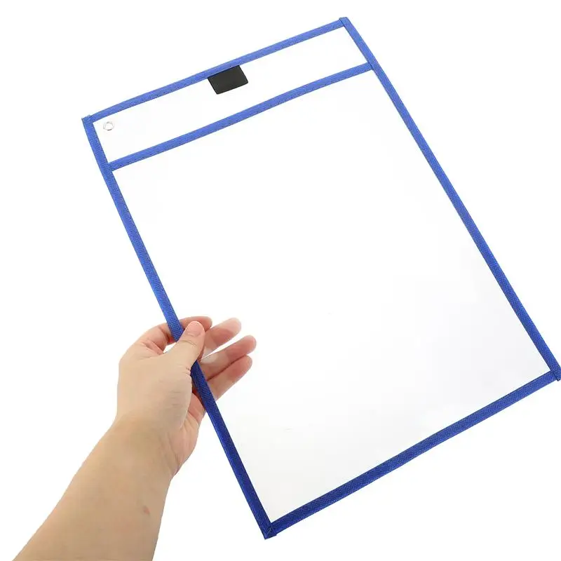 10/8 Pcs Clear Protective Film Paper File Pocket Sleeve School Supplies Pvc Reusable Students Dry Erase Child Folders file bag office folder binder folder