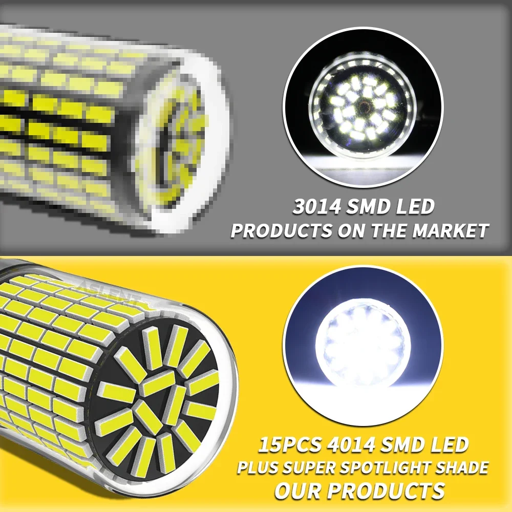 2pcs 4014 150SMD 1156 BA15S P21W BAU15S PY21W 1157 BAY15D P21/5W W21W 7440 7443 3157 Led Turn Signal Light Amber Yellow White Red