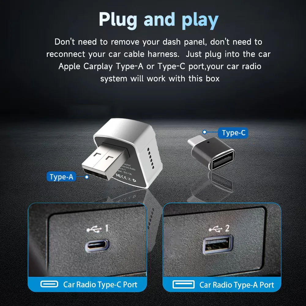 محول لاسلكي تلقائي 2 في 1 بنظام أندرويد، دونجل ذكي...