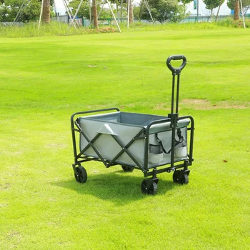 Heavy Duty Folding Beach Wagon – Large Capacity Collapsible Outdoor Utility Cart for Camping, Shopping & Travel Gear Hauling 6