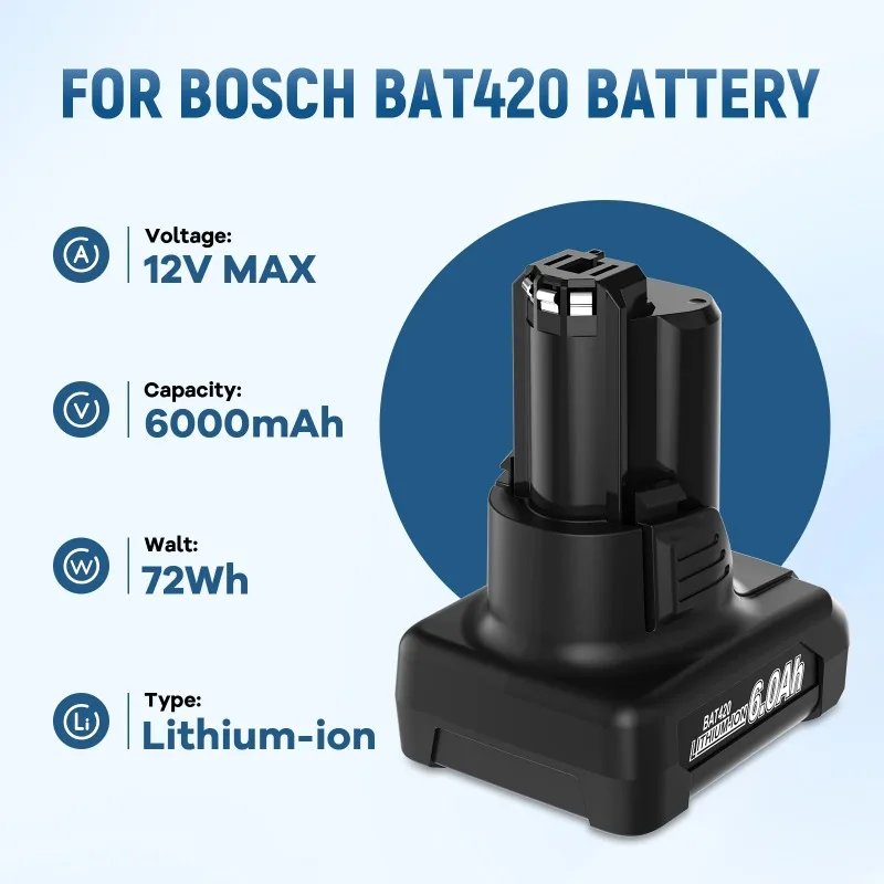 BAT420 for Bosch GSB GSR GSA 10.8V/12V Cordless Tools Battery for BAT411 BAT412