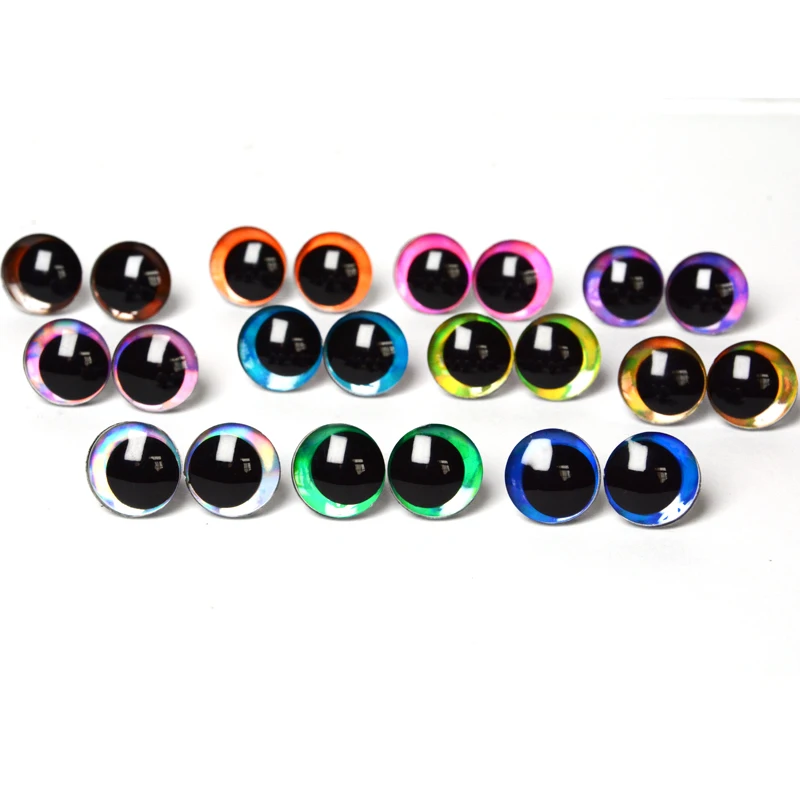 20pcs 16mm 18mm 20mm 25mm 30mm Cartoon 3D glitter toy doll pupil eyes with washer --color size option