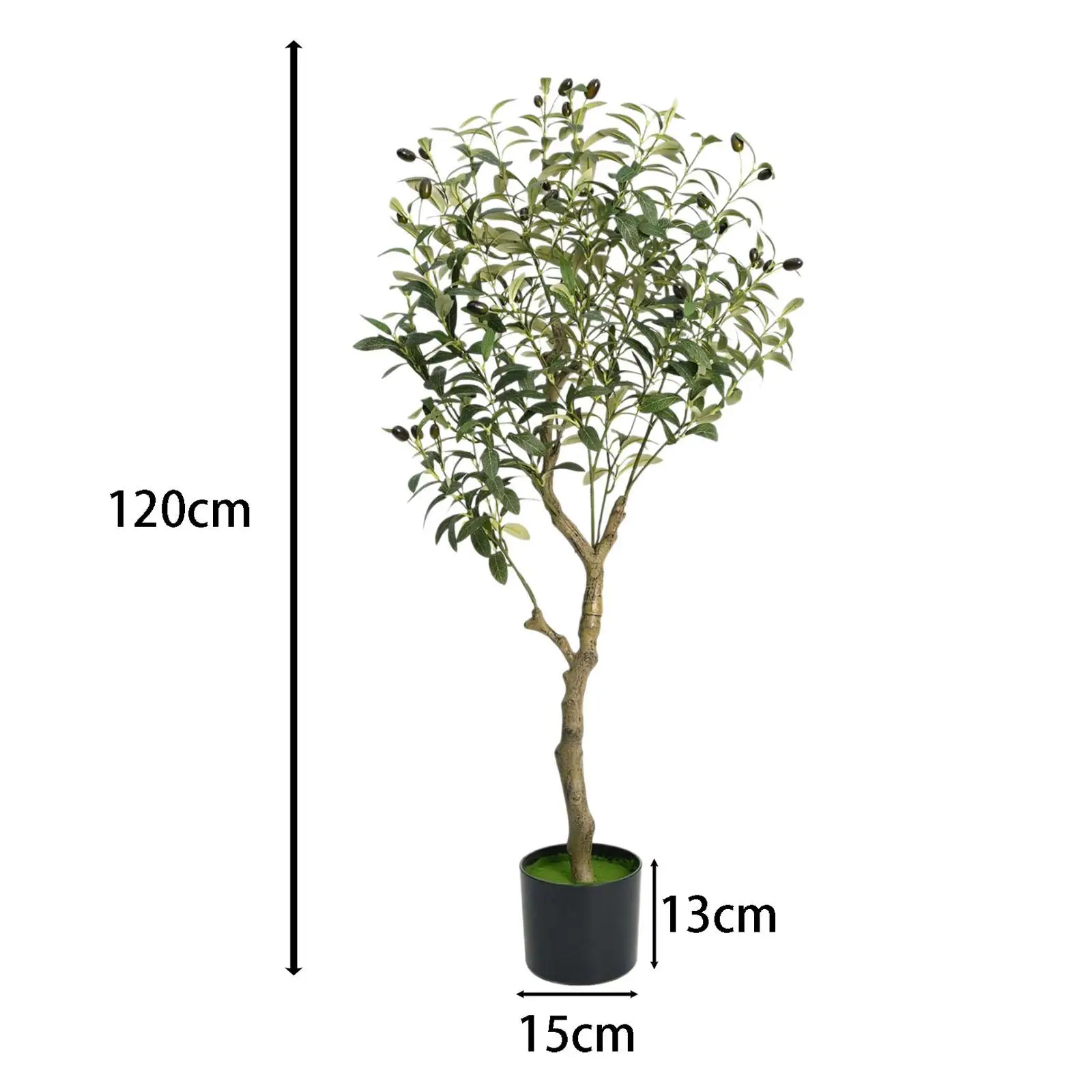 Artificial Olive Tree Faux Olive Tree with Planter Housewarming Gift,House Greenery Decoration 4 ft for Garden Office Indoor