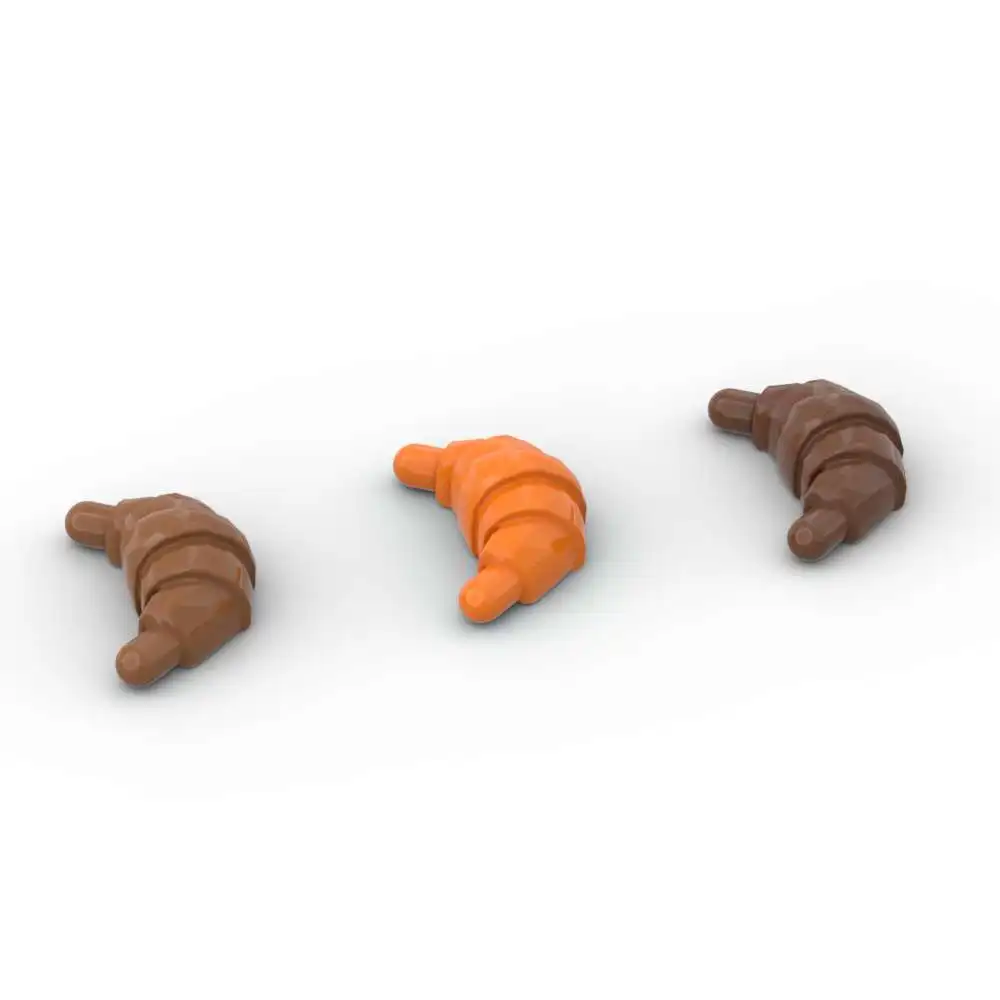 MOC 10PCS 33125 Croissant Building Blocks With Rounded Ends Bread Food ...