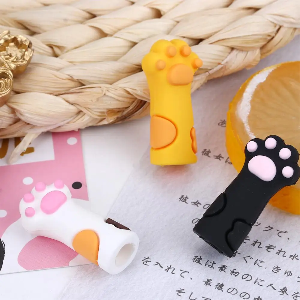 Silicone Cat Paw Cuticle Nail Scissors Sleeve Dead Skin Tweezers Cap Nipper Protective Cover Pedicure Tools