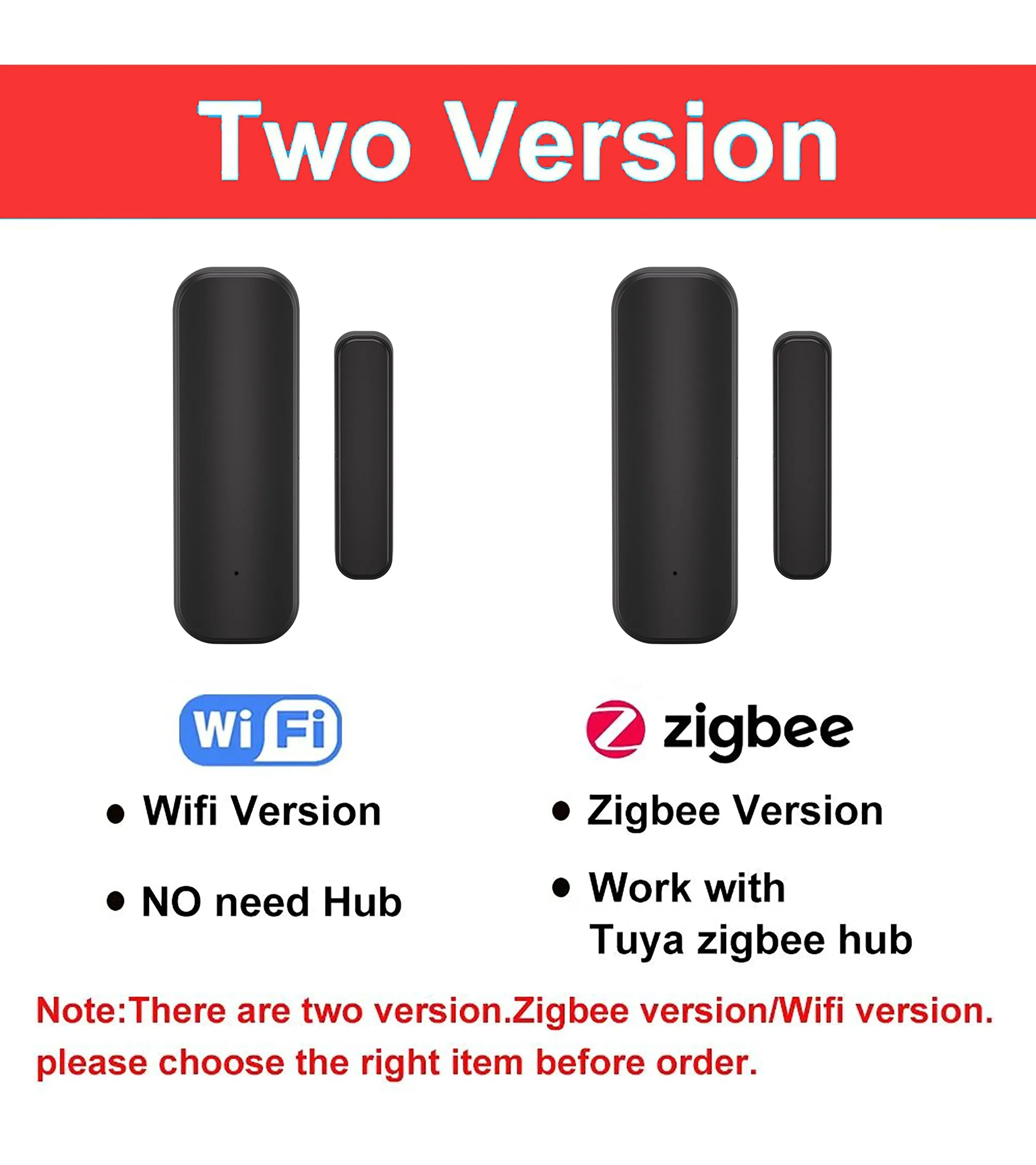 Tuya WiFi/Zigbee Window Door Sensor – Battery-powered Smart Home Security with Voice Control. 2