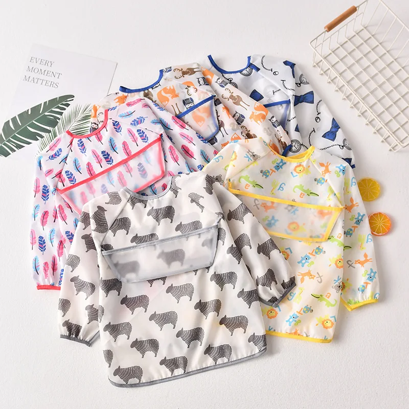 Printed Cream with Gray Piping Bib For Babies main image 1