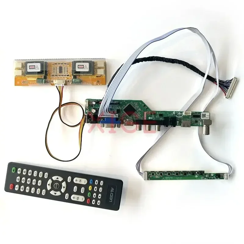 Számára LTM201UX-L01 M201UN04 V0 vezető Számvevő Kapcsolótábla 30-pin LVDS DIY készlet 1600*1200 AV+HDMI+VGA+IR+USB 4CCFL Tv-t néz Analóg LCD monitor Hamis színben tüntet fel