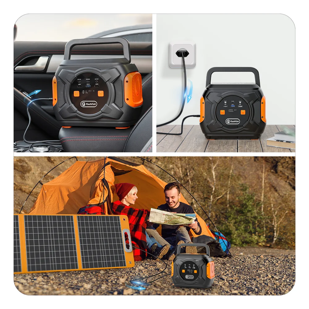 YYHC- Solar Generator With Led Light Wireless Charger 320W Mini Portable Power Station for Outdoor Camping