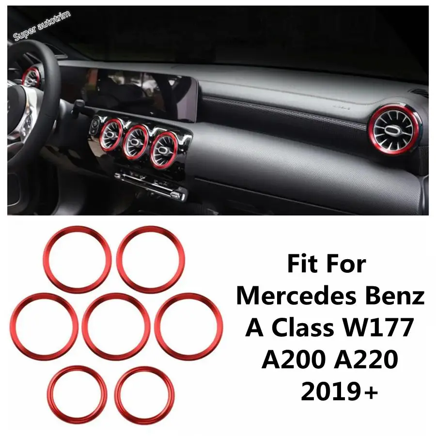 

Dashboard Air Conditioning AC Outlet Vent Ring Cover Trim Red Accessories For Mercedes Benz A Class W177 A200 A220 2019 - 2024